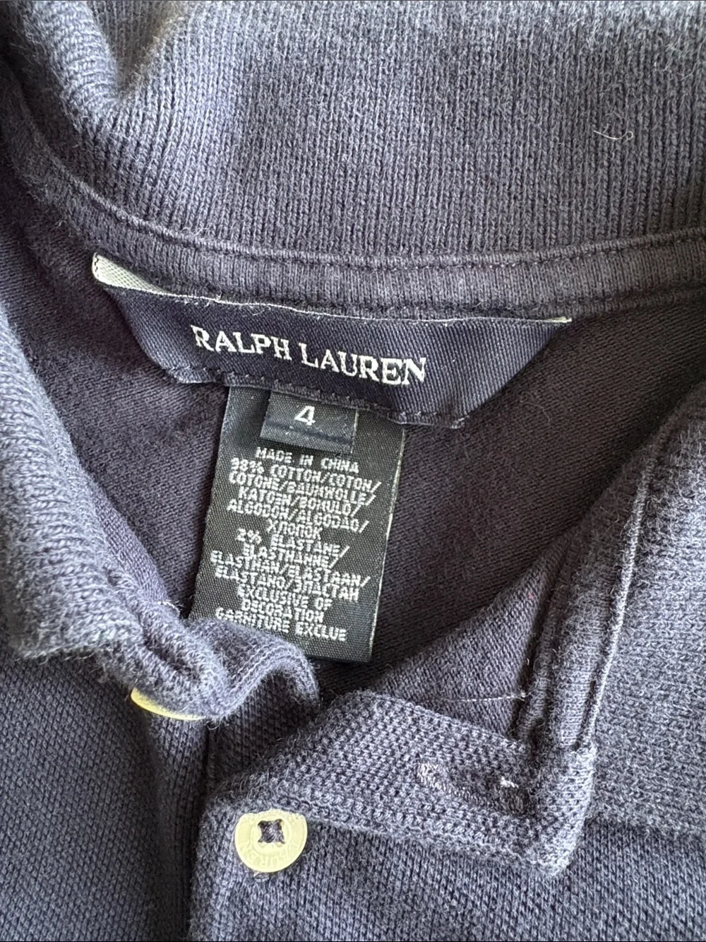 Ralph Lauren Girls Navy Polo size 4